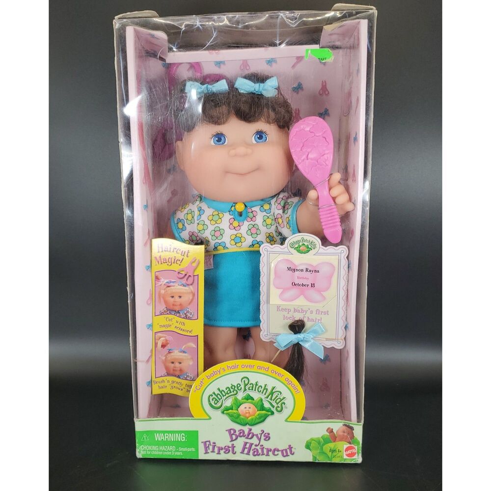 Cabbage Patch Kids Baby's First Haircut Doll Mignon Rayna NIB Mattel 12in